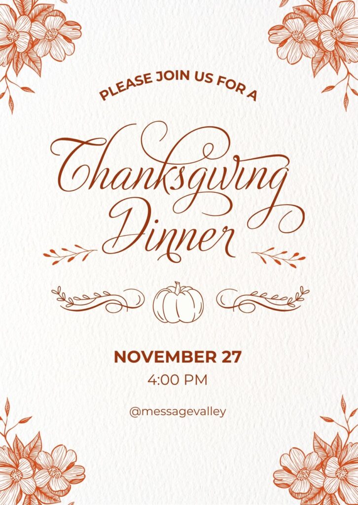 Thanksgiving Dinner Invitation-