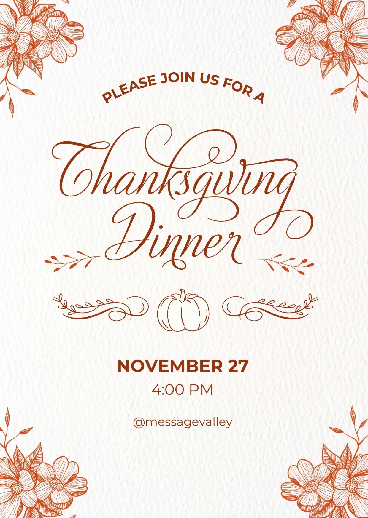 Thanksgiving Dinner Invitation-