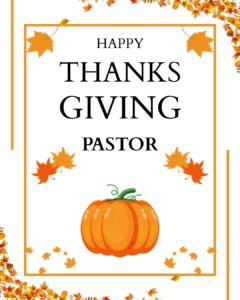 Thanksgiving Message for Pastor