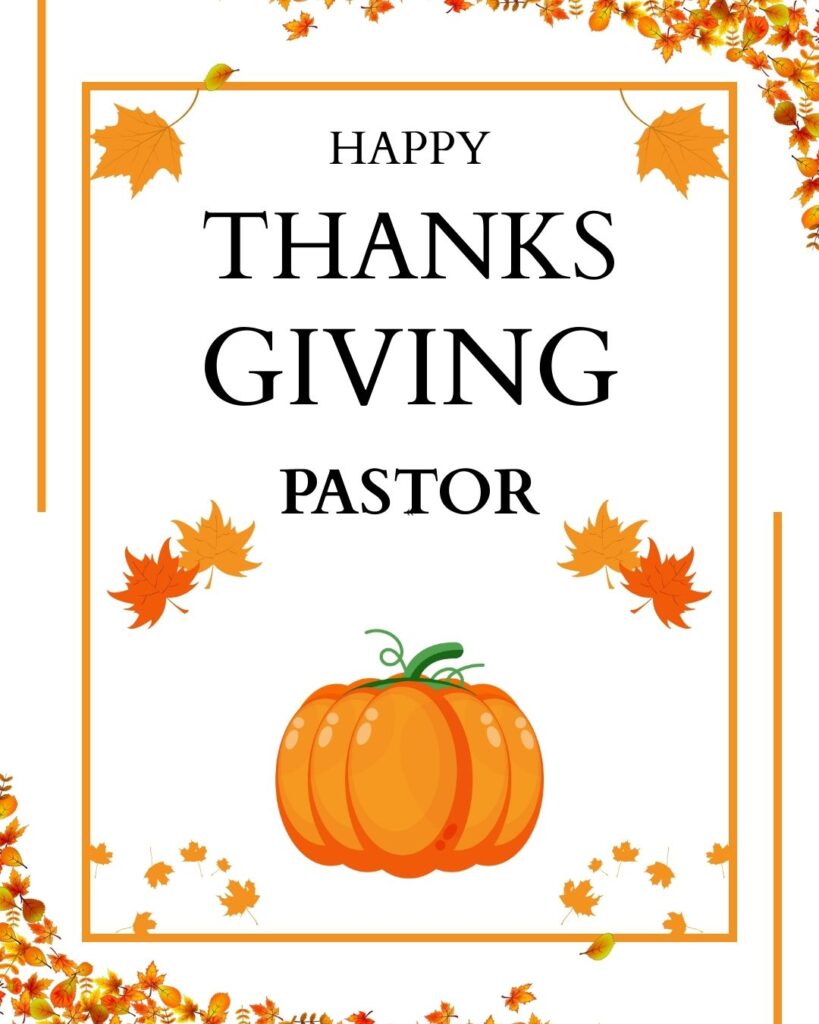 Thanksgiving Message for Pastor