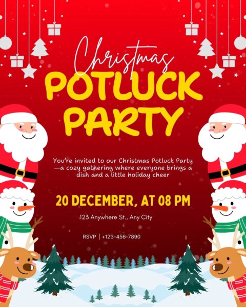 Christmas Potluck Party Invitation Messages