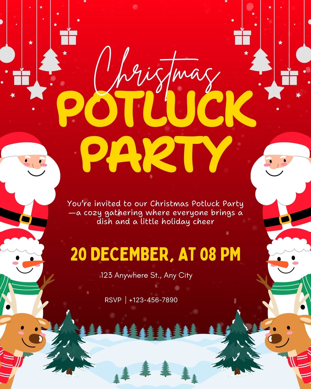 Christmas Potluck Party Invitation Messages