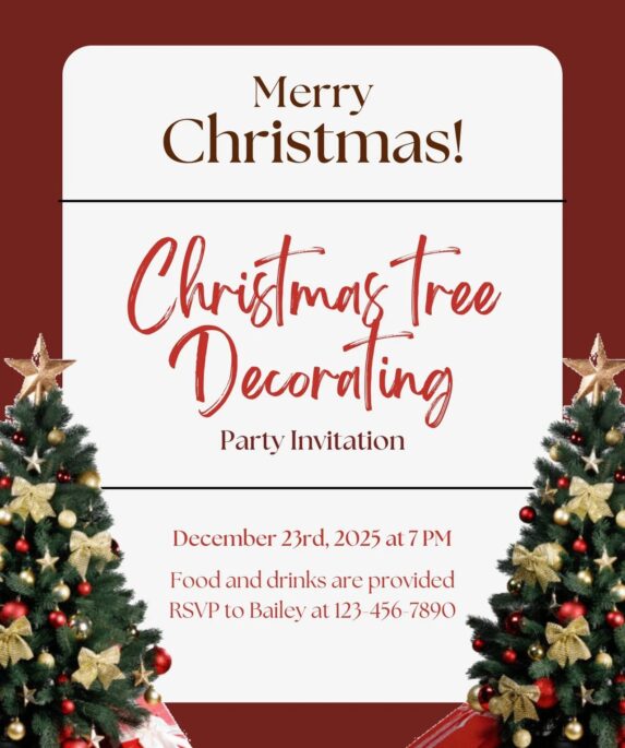 Christmas Tree Trimming Party Invitation