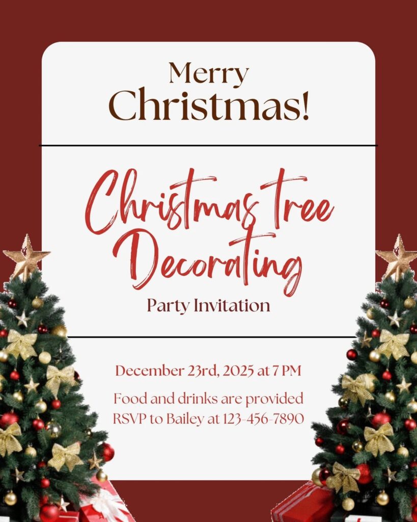 Christmas Tree Trimming Party Invitation