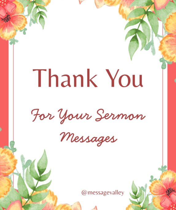 Thank you messages for Pastor for Sermon Messages