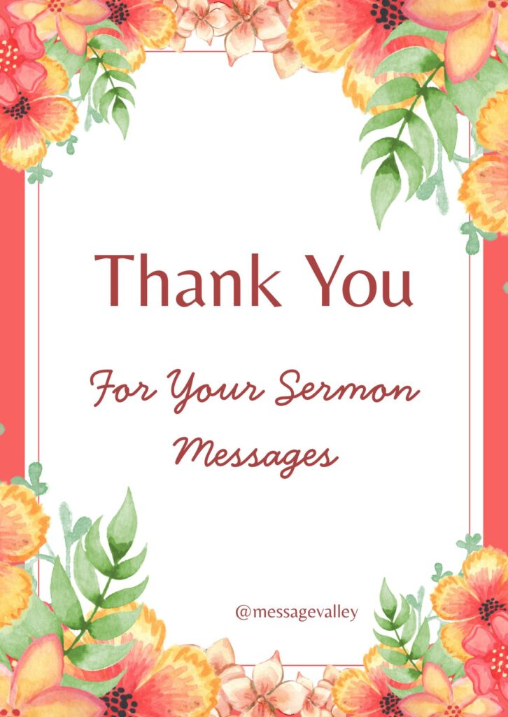 Thank you messages for Pastor for Sermon Messages