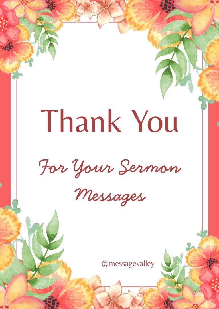 Thank you messages for Pastor for Sermon Messages