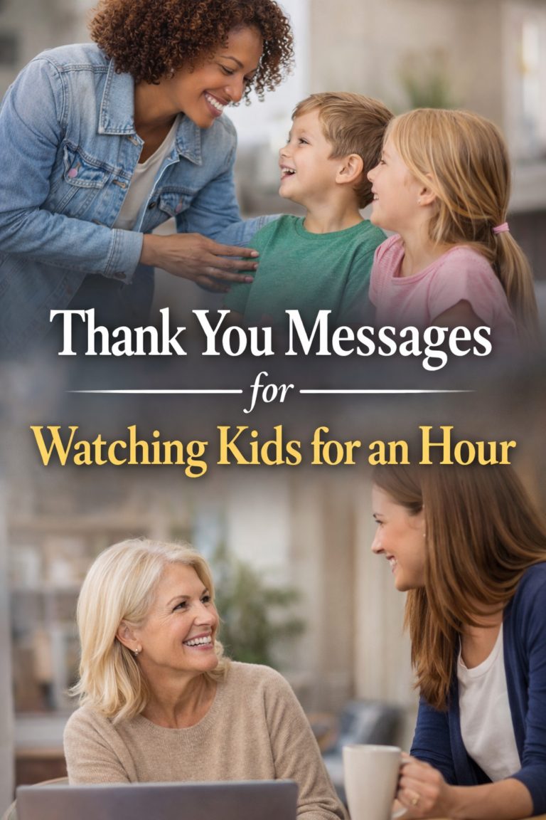 Thank You Messages for Watching Kids for an Hour